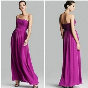 NWT Artelier x Nicole Miller strapless silk chiffon dress Sz 6